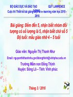 Bài giảng đếm đến 5  nhận biết chữ số 5 