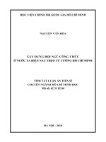 XÂY DỰNG ĐỘI NGŨ CÔNG CHỨC Ở NƯỚC TA HIỆN NAY THEO TƯ TƯỞNG HỒ CHÍ MINH