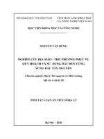 NGHIÊN CỨU ĐỊA MẠO - THỔ NHƯỠNG PHỤC VỤ QUY HOẠCH VÀ SỬ DỤNG ĐẤT BỀN VỮNG VÙNG BẮC TÂY NGUYÊN  LUẬN ÁN TIẾN SĨ ĐỊA LÝ