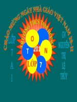 Bài giảng môn hình học 7  tiết 19 hai tam giác bằng nhau 