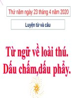Bài giảng từ ngữ về loài thú  dấu chấm  dấu phảy   luyện từ và câu lớp 2 