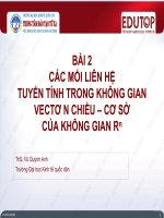 CÁC MỐI LIÊN HỆ TUYẾN TÍNH TRONG KHÔNG GIAN VECTƠ N CHIỀU–CƠ SỞ CỦA KHÔNG GIAN Rn