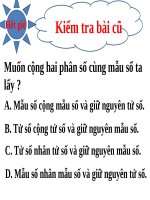 Bài giảng phép cộng phân số tiếp theo 