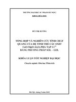Khoá luận tốt nghiệp tổng hợp và nghiên cứu tính chất quang từ hệ tinh thể các oxit cao mgo al2o3 pha tạp cr3+ bằng phương pháp sol gel 