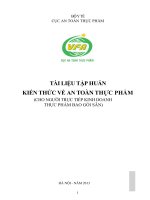 TÀI LIỆU TẬP HUẤN KIẾN THỨC VỀ AN TOÀN THỰC PHẨM (CHO NGƯỜI TRỰC TIẾP KINH DOANH THỰC PHẨM BAO GÓI SẴN)