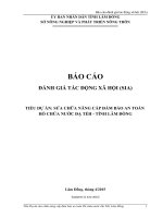 BÁO CÁO ĐÁNH GIÁ TÁC ĐỘNG XÃ HỘI (SIA) TIỂU DỰ ÁN: SỬA CHỮA NÂNG CẤP ĐẢM BẢO AN TOÀN HỒ CHỨA NƯỚC ĐẠ TẺH - TỈNH LÂM ĐỒNG