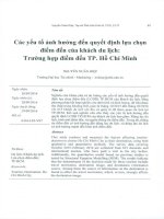 Các yếu tố ảnh hưởng đến quyết định lựa chọn điểm đến của khách du lịch Trường hợp điểm đến TP. Hồ Chí Minh.PDF
