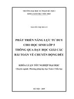Phát triển năng lực tư duy cho học sinh lớp 5 thông qua dạy học giải các bài toán về chuyển động đều 