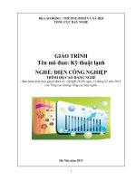 Giáo trình Kỹ thuật lạnh - Nghề: Điện công nghiệp - Trình độ: Cao đẳng nghề (Tổng cục Dạy nghề)