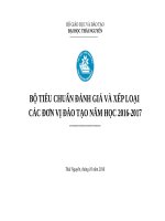 BỘ TIÊU CHUẨN ĐÁNH GIÁ VÀ XẾP LOẠI CÁC ĐƠN VỊ ĐÀO TẠO