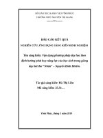 Vận dụng phương pháp dạy học theo định hướng phát huy năng lực của học sinh trong giảng dạy bài thơ “nhàn” – nguyễn bỉnh khiêm 