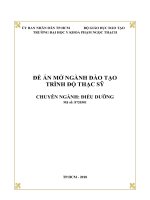 TRƯỜNG ĐẠI HỌC Y KHOA PHẠM NGỌC THẠCH. ĐỀ ÁN MỞ NGÀNH ĐÀO TẠO TRÌNH ĐỘ THẠC SỸ. CHUYÊN NGÀNH: ĐIỀU DƯỠNG