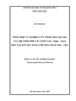 Tổng hợp và nghiên cứu tính chất quang của hệ tinh thể các oxit cao – mgo – al2o3 pha tạp ion mn4+ bằng phương pháp sol – gel 
