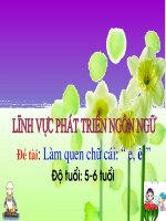 slide bài giảng làm quen chữ cái e, ê 