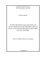 Tổ chức môi trường thực hành tiếng anh tại các trường trung học phổ thông công lập quận cầu giấy hà nội theo tiếp cận phát triển năng lực người học 