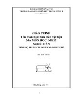 Giáo trình Sức bền vật liệu - Nghề: Hàn - Trình độ: Cao đẳng nghề - CĐ Nghề Giao Thông Vận Tải Trung Ương II