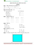 Bộ đề thi giữa kỳ 2 môn Toán lớp 1