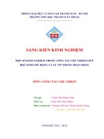 SKKN một số kinh nghiệm trong công tác chủ nhiệm giúp học sinh chủ động và tự tin, trong thoạt động 