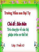slide bài giảng trò chuyện về các bộ phận trên cơ thể bé 