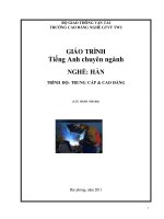 Giáo trình Tiếng Anh chuyên ngành Hàn - Nghề: Hàn - Trình độ: Cao đẳng nghề - CĐ Nghề Giao Thông Vận Tải Trung Ương II