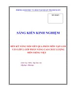 SKKN rèn kĩ năng nói viết qua phân môn tập làm văn lớp 3, góp phần nâng cao chất lượng môn tiếng việt 