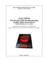 Giáo trình Thiết bị nhiệt gia dụng - Nghề: Điện dân dụng - Trình độ: Trung cấp nghề (Tổng cục Dạy nghề)