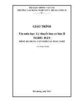 Giáo trình Lý thuyết hàn cơ bản hàn II - Nghề: Hàn - Trình độ: Cao đẳng nghề - CĐ Nghề Giao Thông Vận Tải Trung Ương II