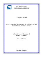 Quản lý chi Bảo hiểm xã hội tại Bảo hiểm xã hội huyện Đăk Glei – tỉnh Kon Tum