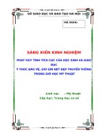 SKKN phát huy tính tích cực của học sinh và giáo dục ý thức bảo vệ, giữ gìn nét đẹp truyền thống trong giờ học mỹ thuật 