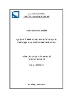 Quản lý nhà nước đối với du lịch trên địa bàn thành phố Đà Nẵng