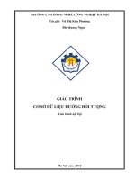 Giáo trình Cơ sở dữ liệu hướng đối tượng - CĐ Nghề Công Nghiệp Hà Nội