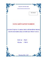 SKKN CÁCH sử DỤNG và KHAI THÁC KÊNH HÌNH TRONG SÁCH GIÁO KHOA địa lí 8 để dạy PHẦN NAM á 