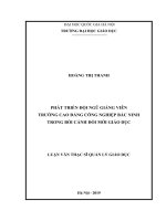 Phát triển đội ngũ giảng viên trường cao đẳng công nghiệp bắc ninh trong bối cảnh đổi mới giáo dục 