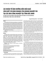 Các nhân tố ảnh hưởng đến hiệu quả sản xuất và kinh doanh của doanh nghiệp FDI tại các khu công nghiệp tại tỉnh Bắc Ninh