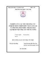 Đề cương luận văn Thạc sĩ Y học: Nghiên cứu các tổn thương CTC ở bệnh nhân nhiễm HPV nguy cơ cao và phương pháp điều trị ban đầu tại Bệnh viện Phụ sản Trung ương