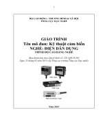 Giáo trình Kỹ thuật cảm biến - Nghề: Điện dân dụng - Trình độ: Cao đẳng nghề (Tổng cục Dạy nghề)