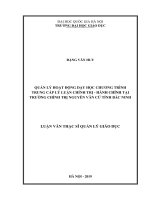 Quản lý hoạt động dạy học chương trình trung cấp lý luận chính trị   hành chính tại trường chính trị nguyễn văn cừ tỉnh bắc ninh 