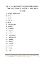 BO DE SPEAKING QUY 2 2020 PHIEN BAN UPDATE  IELTS NGOCBACH