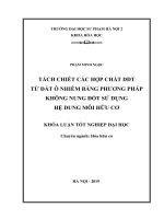 Khoá luận tốt nghiệp tách chiết các hợp chất DDT từ đất ô nhiễm bằng phương pháp không nung đốt sử dụng hệ dung môi hữu cơ 