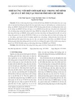 Thích ứng với biến đổi khí hậu trong mô hình quản lý đô thị tại thành phố Hồ Chí Minh