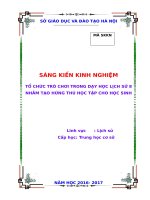 SKKN tổ chức trò chơi trong dạy học lịch sử 8 nhằm tạo hứng thú học tập cho học sinh 