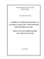 Khoá luận tốt nghiệp nghiên cứu tính chất quang của vật liệu Ca6Y(PO4)5 eu3+ chế tạo bằng phương pháp sol gel 