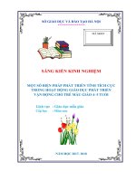 SKKN một số biện pháp phát triển tính tích cực trong hoạt động giáo dục phát triển vận động cho trẻ mẫu giáo 4  5 tuổi 