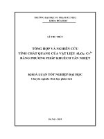 Khoá luận tốt nghiệp tổng hợp và nghiên cứu tính chất quang của vật liệu al2o3 cr3+ bằng phương pháp khuếch tán nhiệt 