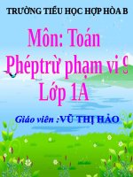 slide bài giảng phép trừ trong phạm vi 9  lớp 1a 