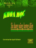 Bài giảng điện tử môn khoa học lớp 5   sử dụng năng lượng điện 