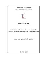 THỰC TRẠNG CHĂM sóc TRẺ sơ SINH SUY hô hấp tại KHOA sơ SINH BỆNH VIỆN sản NHI bắc NINH năm 2019 