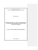TÌM HIỂU HIỆN TRẠNG VÀ ĐỀ XUẤT GIẢI PHÁP QUẢN LÝ CHẤT THẢI RẮN SINH HOẠT TẠI HUYỆN TRỰC NINH, TỈNH NAM ĐỊNH