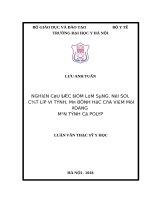 NGHIÊN cứu đặc điểm lâm SÀNG, nội SOI, cắt lớp VI TÍNH, mô BỆNH học của VIÊM mũi XOANG mạn TÍNH có POLYP 