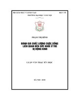 ĐÁNH GIÁ CHẤT LƯỢNG CUỘC SỐNG LIÊN QUAN đến sức KHỎE ở TRẺ bị ĐỘNG KINH 